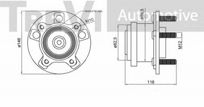 TREVI AUTOMOTIVE wb2251 -  Комплект подшипника ступицы колеса